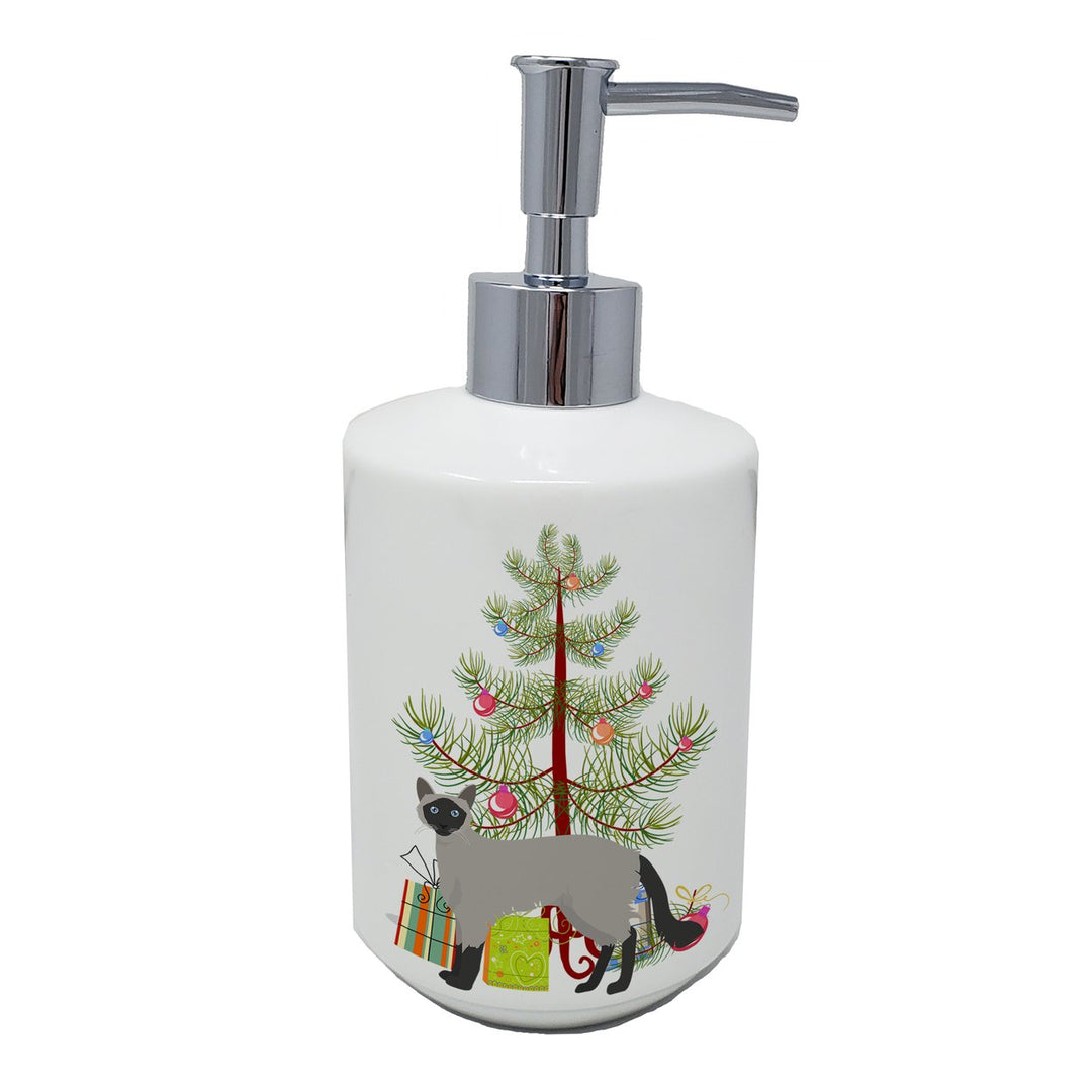 Balinese Style 1 Cat Merry Christmas Ceramic Soap Dispenser Image 1