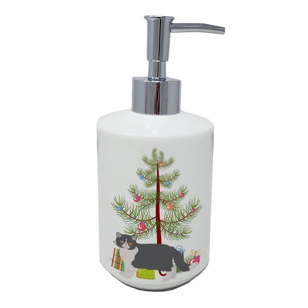 Exotic Shorthair Style 2 Cat Merry Christmas Ceramic Soap Dispenser Image 1