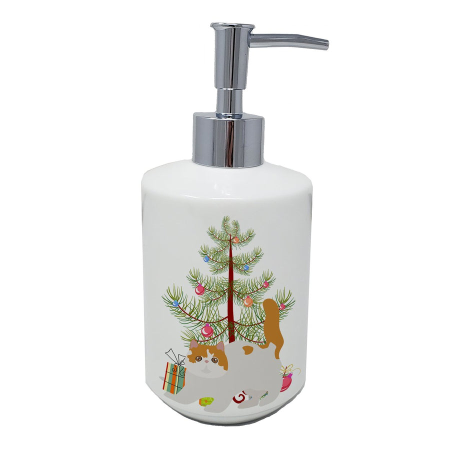 Exotic Shorthair Style 4 Cat Merry Christmas Ceramic Soap Dispenser Image 1