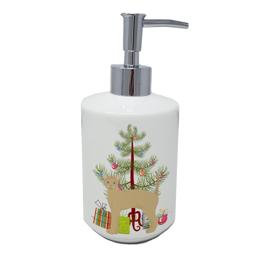 German Rex Style 2 Cat Merry Christmas Ceramic Soap Dispenser Image 1