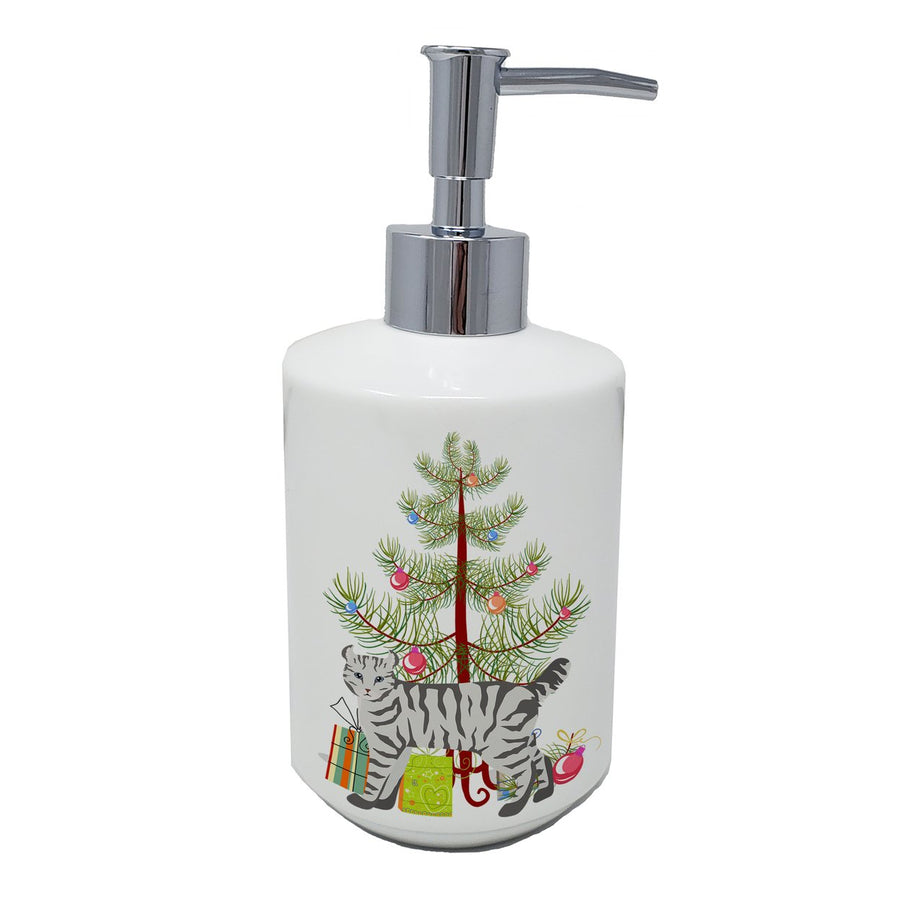 Highlander Lynx Style 2 Cat Merry Christmas Ceramic Soap Dispenser Image 1