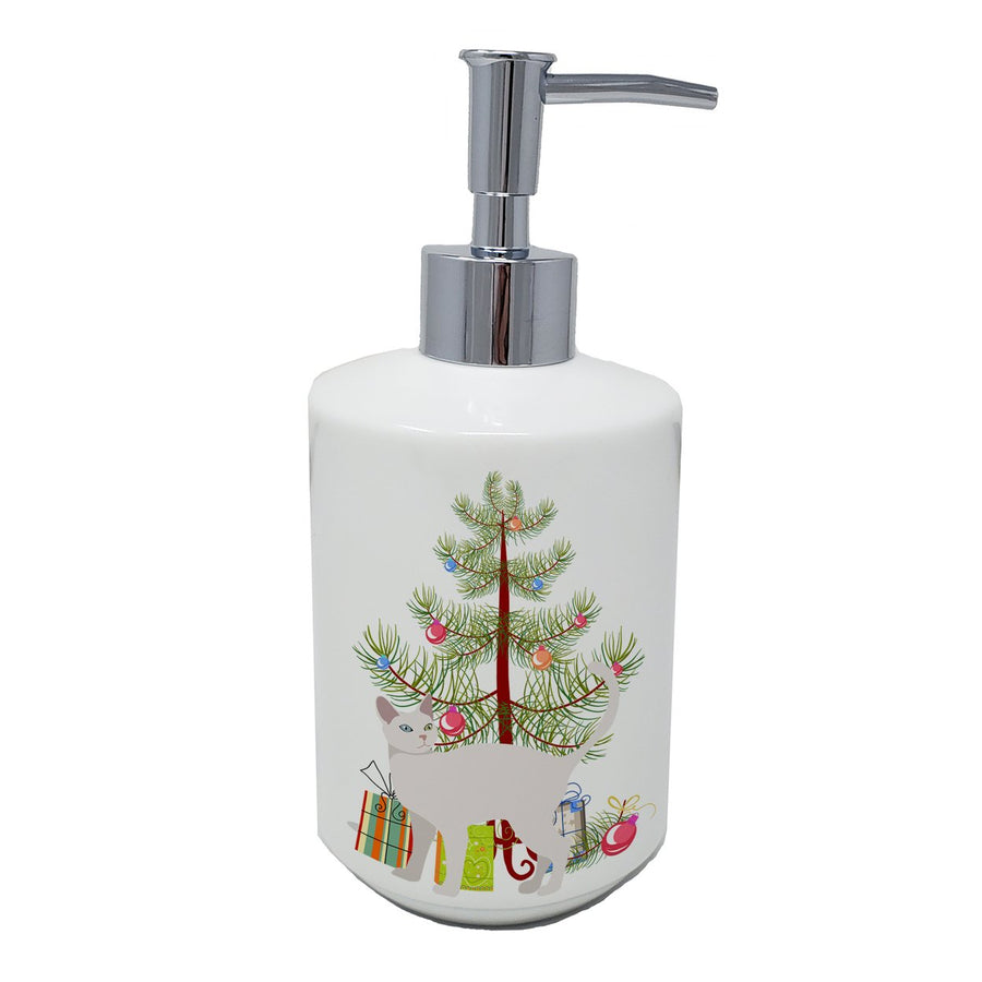 Khao Manee Style 2 Cat Merry Christmas Ceramic Soap Dispenser Image 1