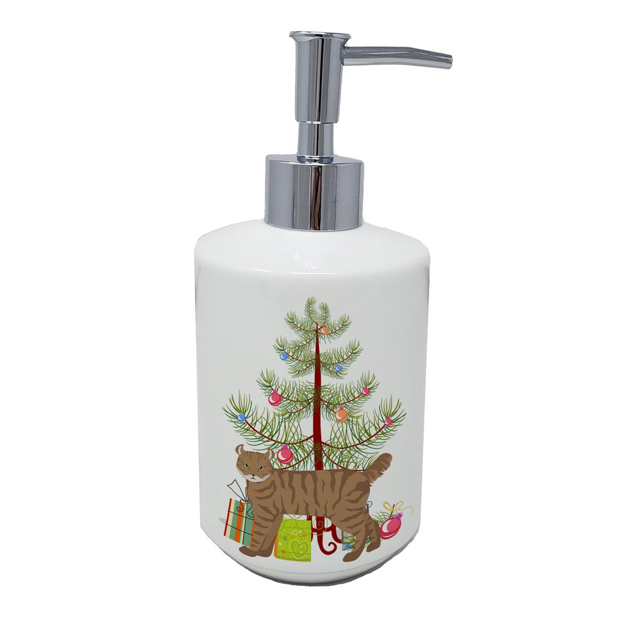 Highlander Lynx Style 3 Cat Merry Christmas Ceramic Soap Dispenser Image 1