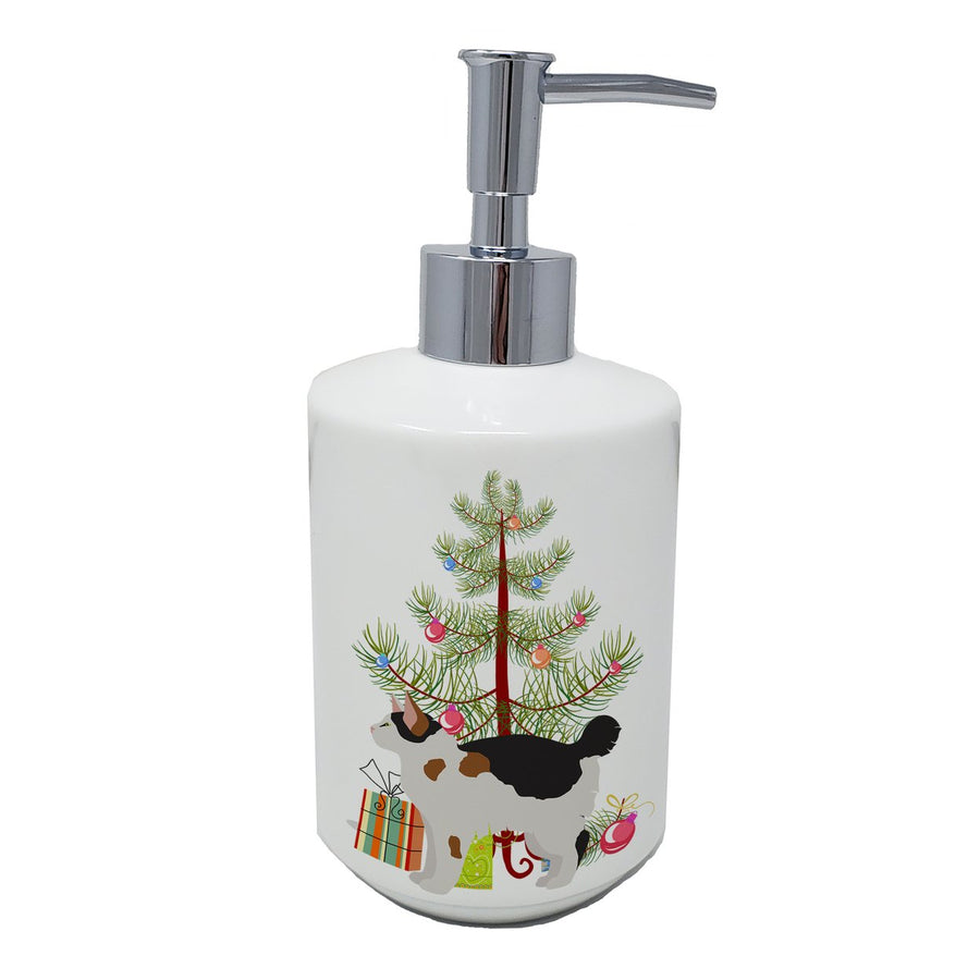 Manx Style 3 Cat Merry Christmas Ceramic Soap Dispenser Image 1