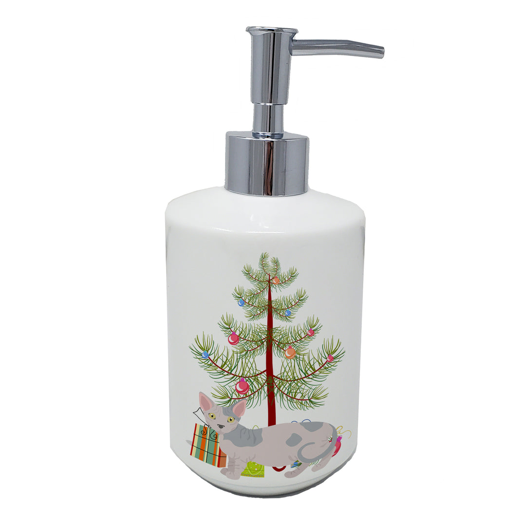 Minskin Cat Merry Christmas Ceramic Soap Dispenser Image 1