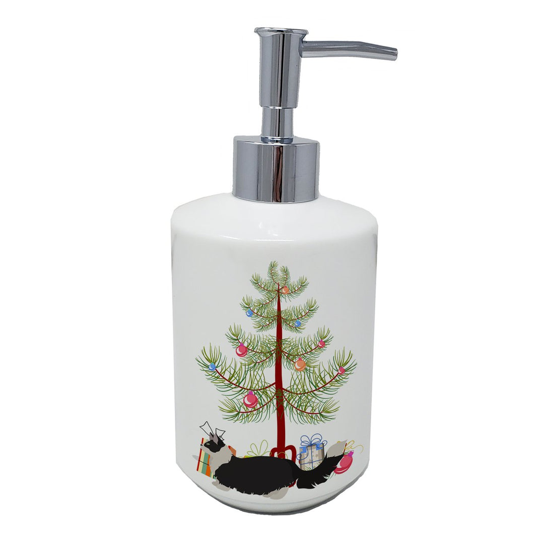 Napoleon Style 2 Cat Merry Christmas Ceramic Soap Dispenser Image 1