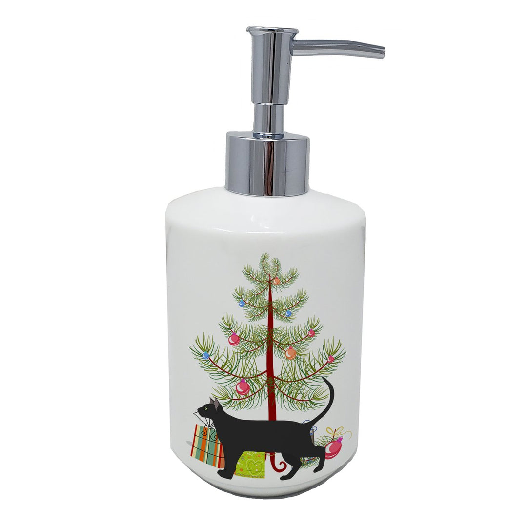 Pantherette Cat Merry Christmas Ceramic Soap Dispenser Image 1