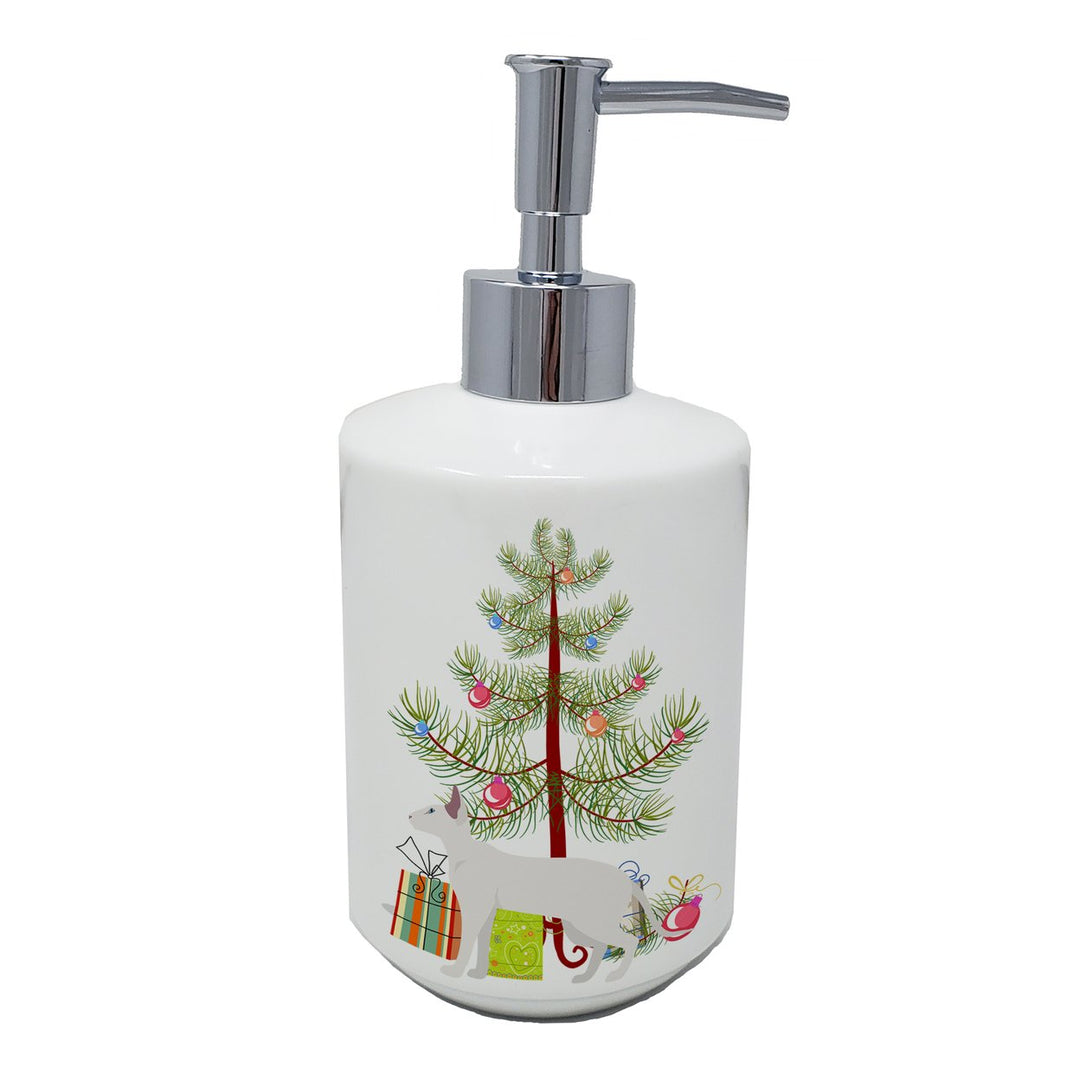 Peterbald Style 2 Cat Merry Christmas Ceramic Soap Dispenser Image 1