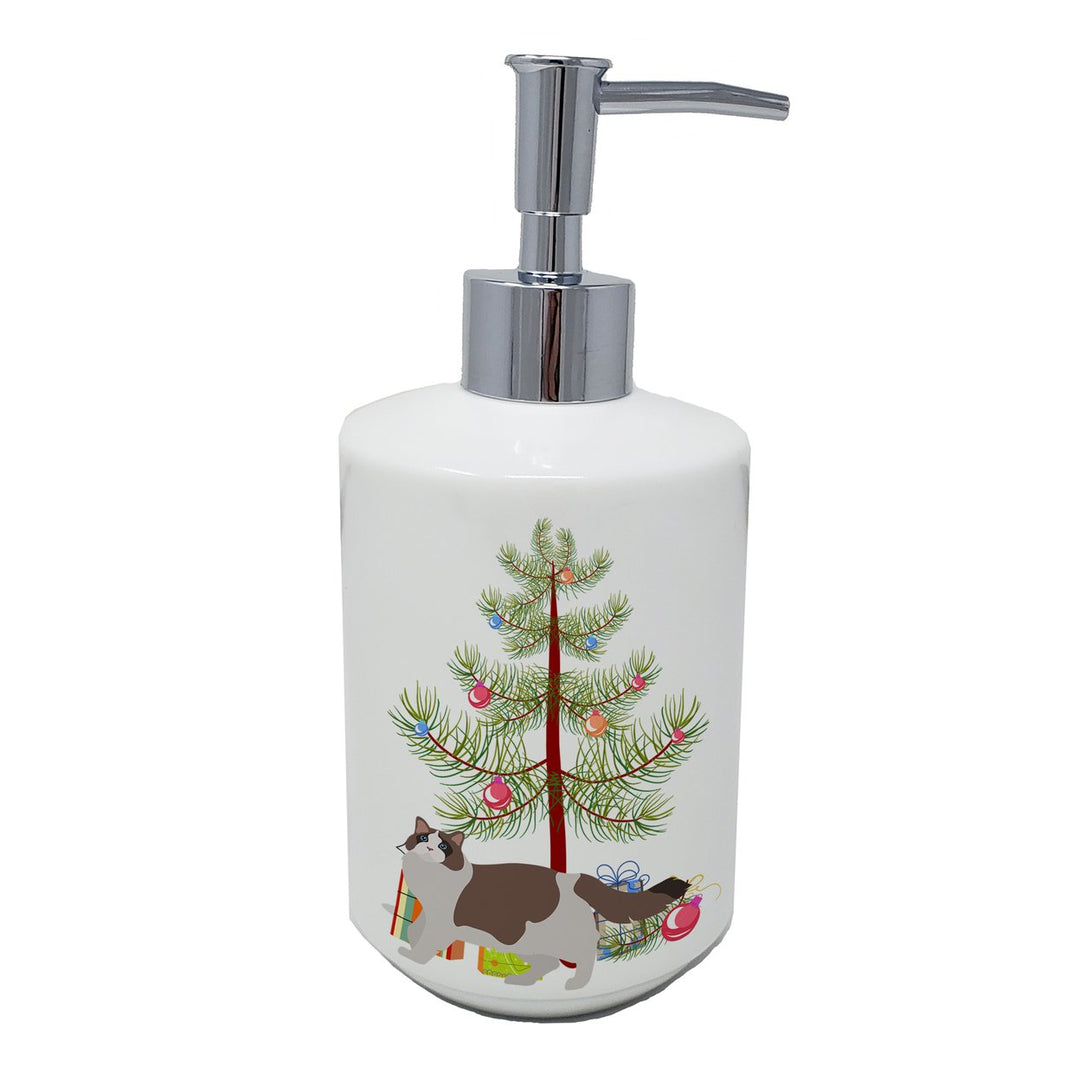 Ragdoll Style 3 Cat Merry Christmas Ceramic Soap Dispenser Image 1