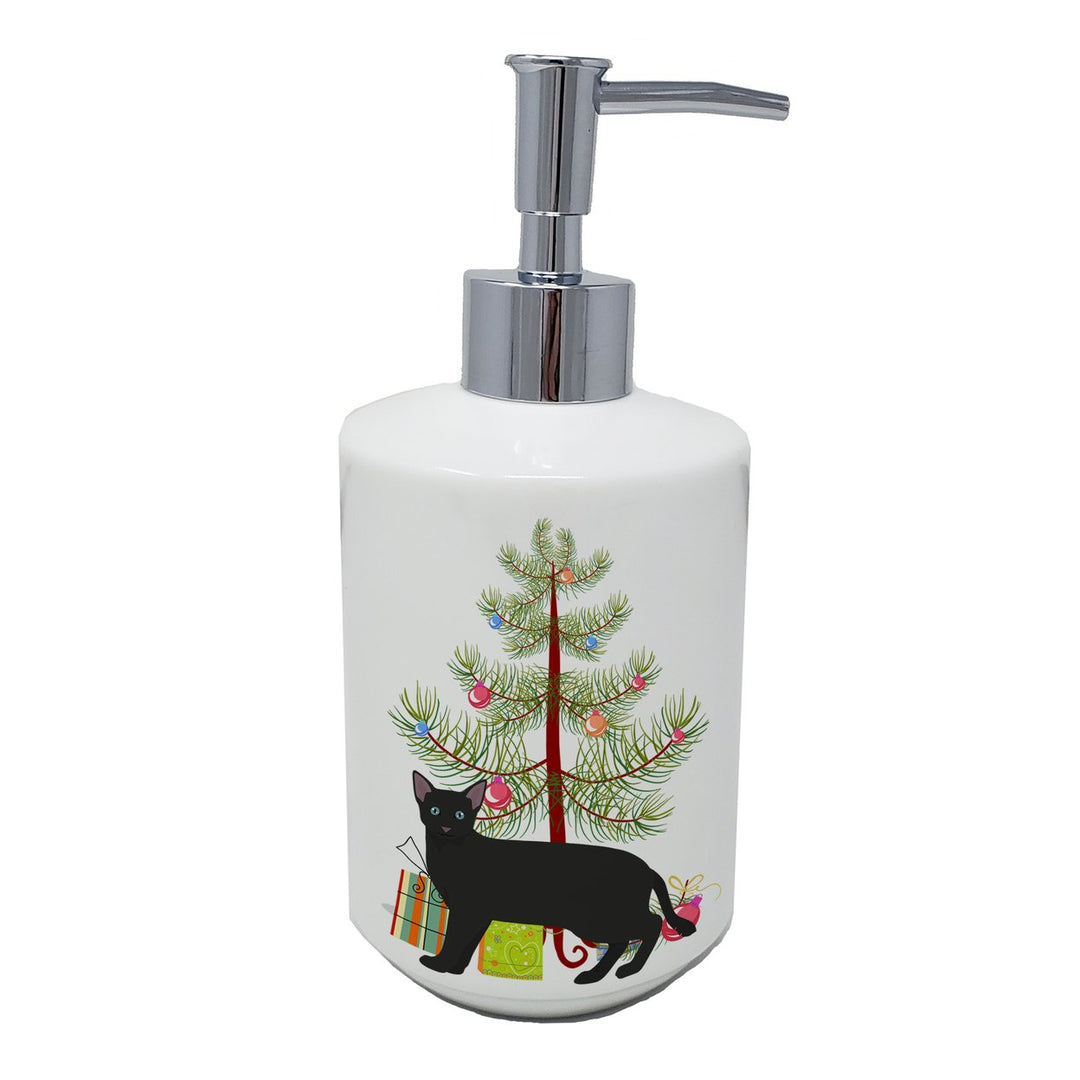 Russian White Black Style 1 Cat Merry Christmas Ceramic Soap Dispenser Image 1