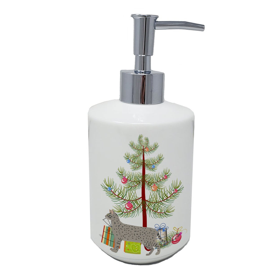 Safari Style 2 Cat Merry Christmas Ceramic Soap Dispenser Image 1