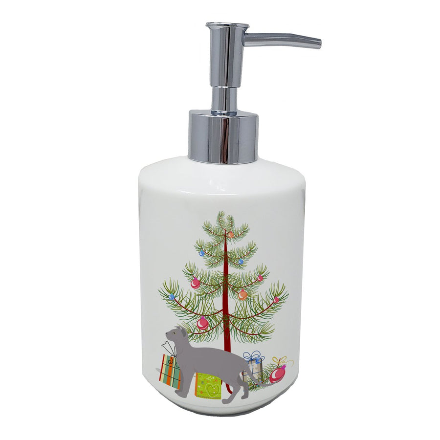 Ukrainian Levkoy Style 2 Cat Merry Christmas Ceramic Soap Dispenser Image 1