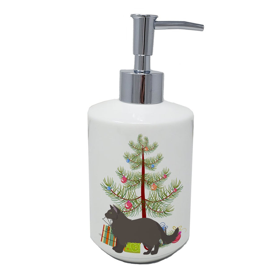 York Chocolate Style 2 Cat Merry Christmas Ceramic Soap Dispenser Image 1