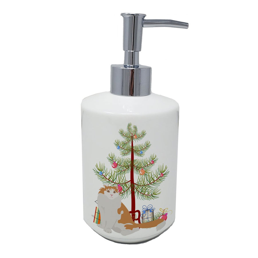 American Curl Cat Merry Christmas Ceramic Soap Dispenser Image 1