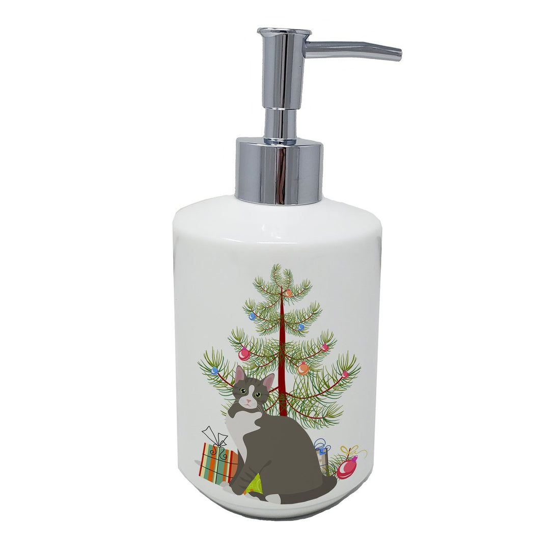 Brazilian Shorthair Cat Merry Christmas Ceramic Soap Dispenser Image 1