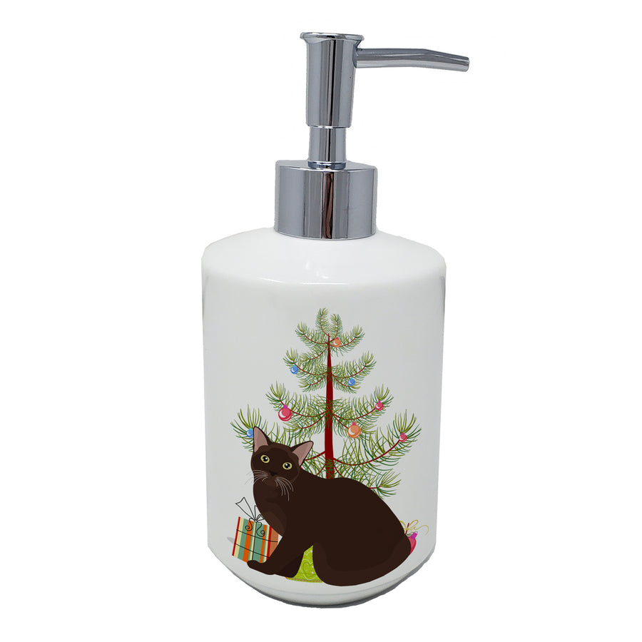 Burmese Style 1 Cat Merry Christmas Ceramic Soap Dispenser Image 1