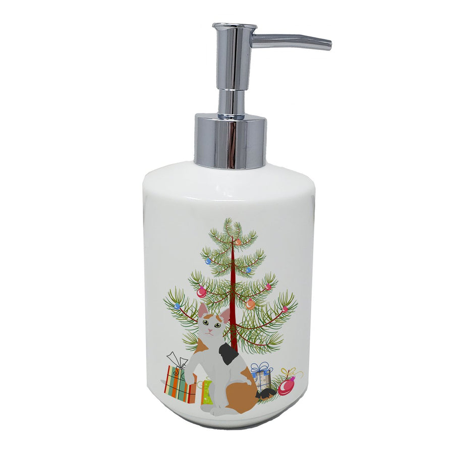 Japanese Bobtail Cat Merry Christmas Ceramic Soap Dispenser Image 1