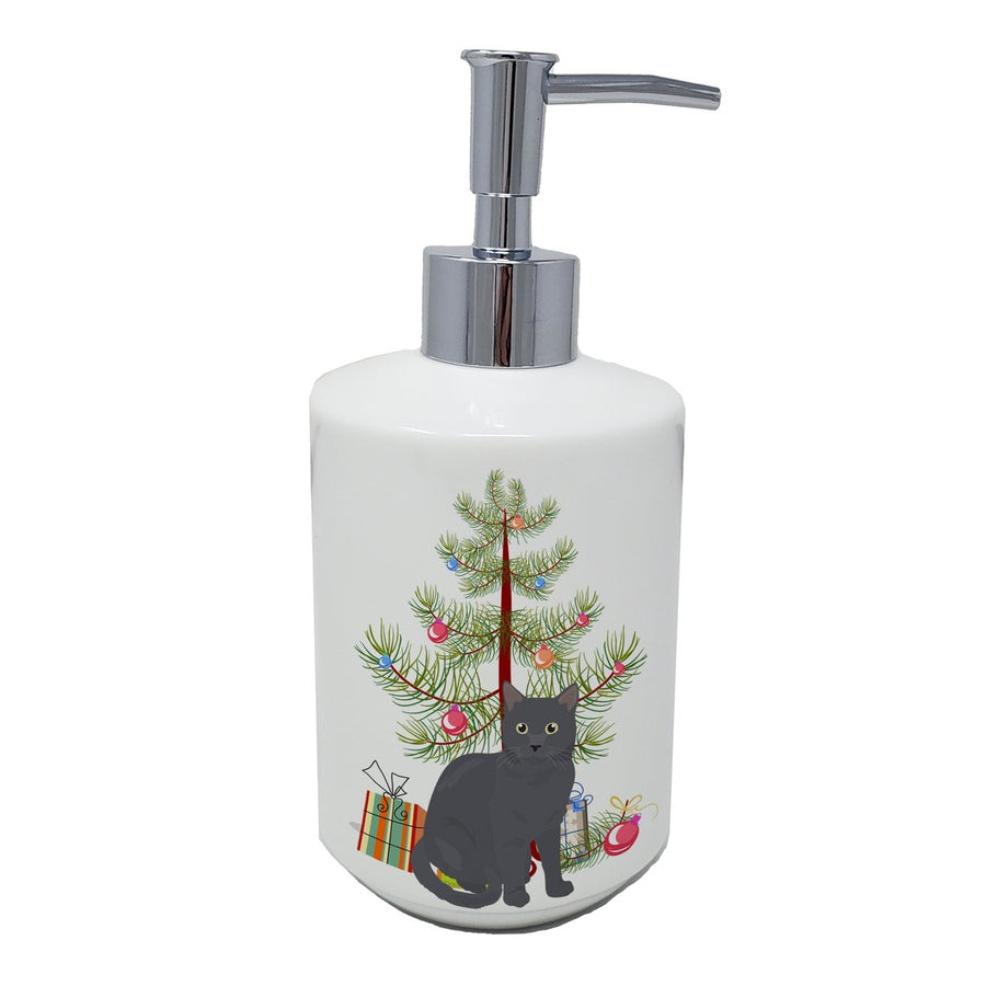 Nebelung Cat Merry Christmas Ceramic Soap Dispenser Image 1