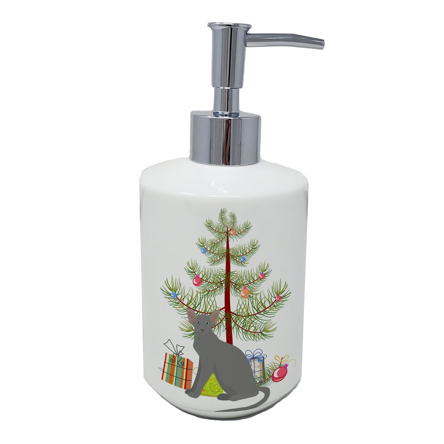 Oriental Shorthair Cat Merry Christmas Ceramic Soap Dispenser Image 1