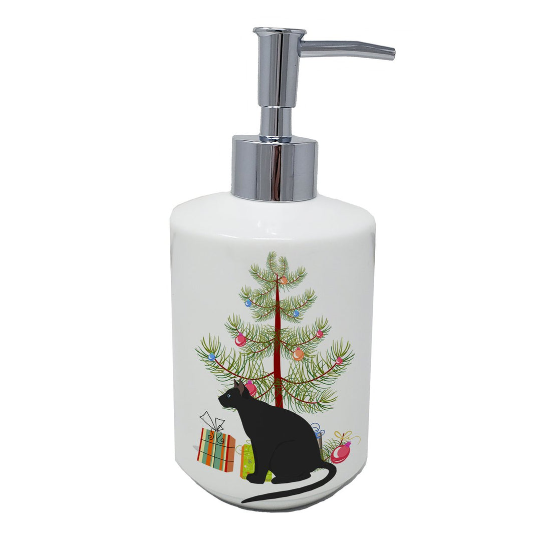 Ojos Azules Cat Merry Christmas Ceramic Soap Dispenser Image 1