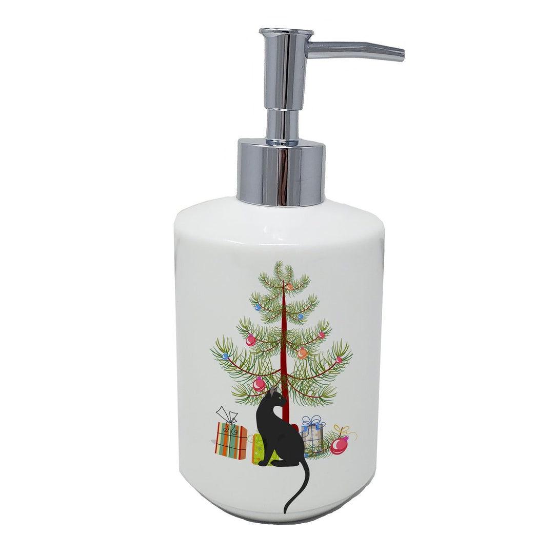 Pantherette Cat Merry Christmas Ceramic Soap Dispenser Image 1