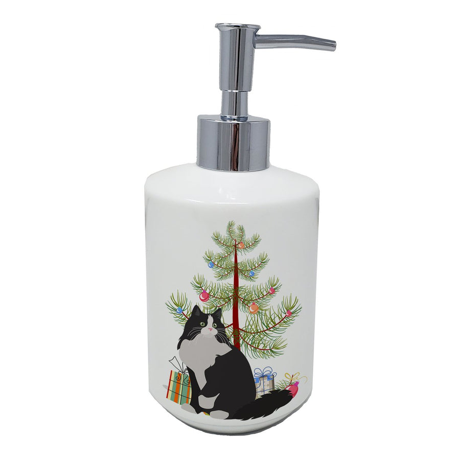 Ragamuffin Cat Merry Christmas Ceramic Soap Dispenser Image 1