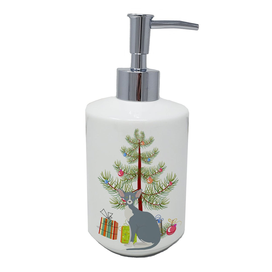 Peterbald Cat Merry Christmas Ceramic Soap Dispenser Image 1