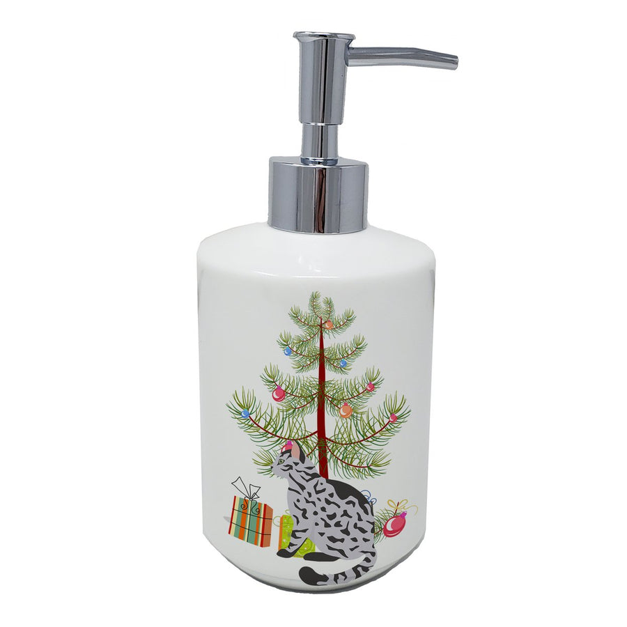 Serengeti Cat Merry Christmas Ceramic Soap Dispenser Image 1