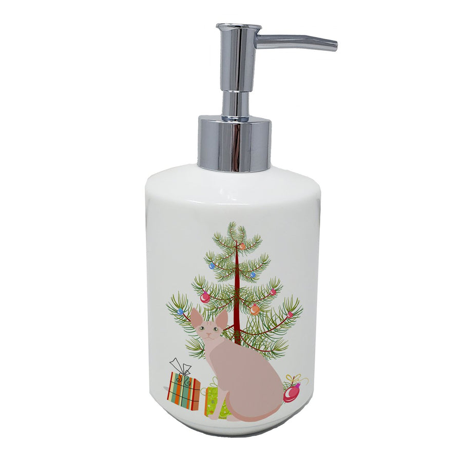 Sphynx Style 2 Cat Merry Christmas Ceramic Soap Dispenser Image 1