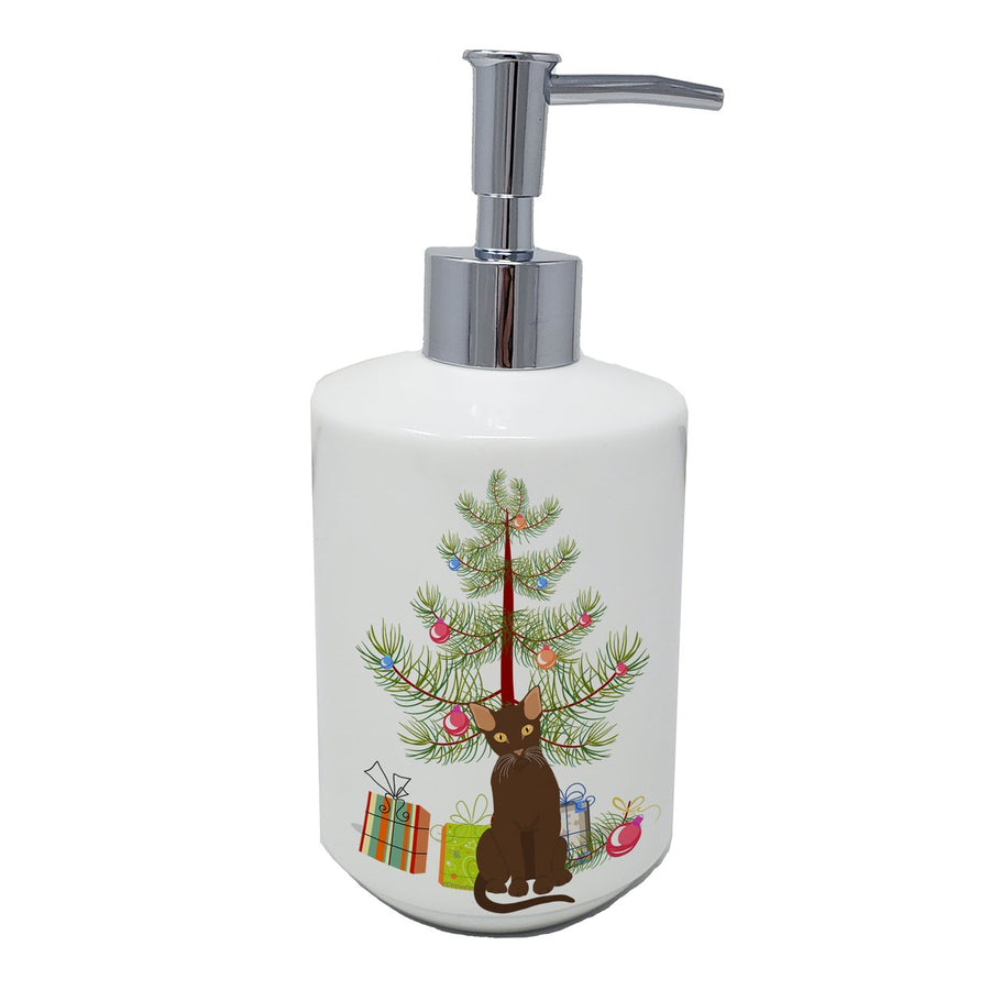 Suphalak Cat Merry Christmas Ceramic Soap Dispenser Image 1