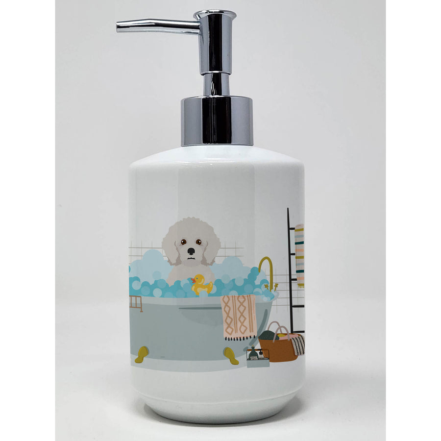 Bichon Frise Ceramic Soap Dispenser Image 1