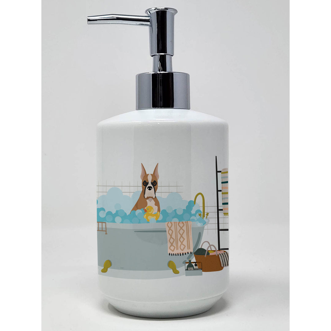 Fawn Boxer Ceramic Soap Dispenser Image 1