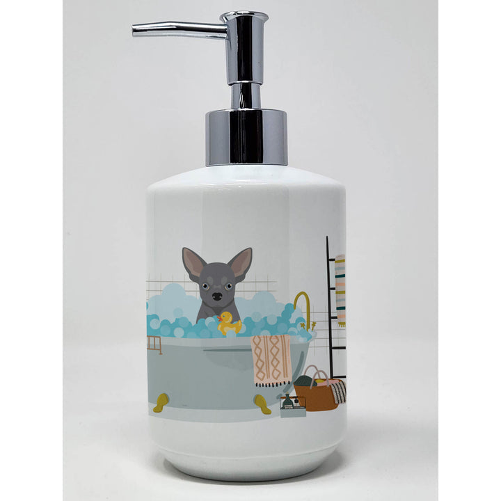 Blue Chihuahua Ceramic Soap Dispenser Image 1