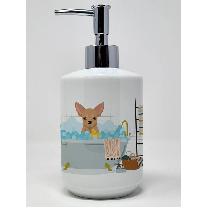 Gold Chihuahua Ceramic Soap Dispenser Image 1