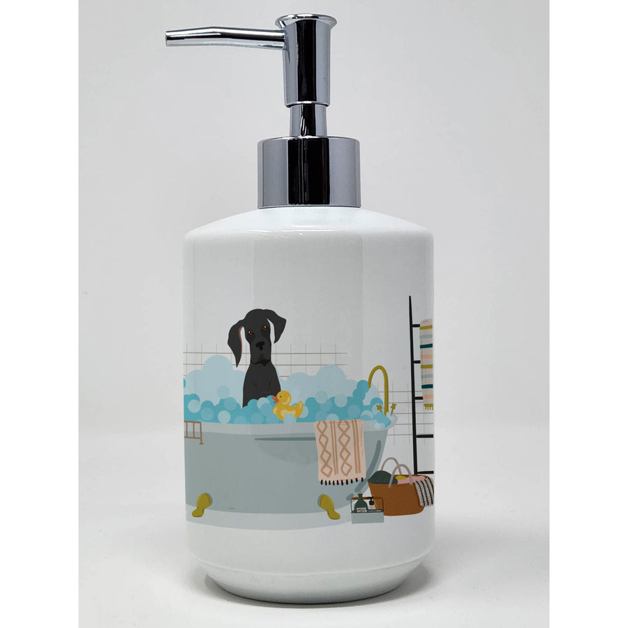 Black Great Dane Ceramic Soap Dispenser Image 1