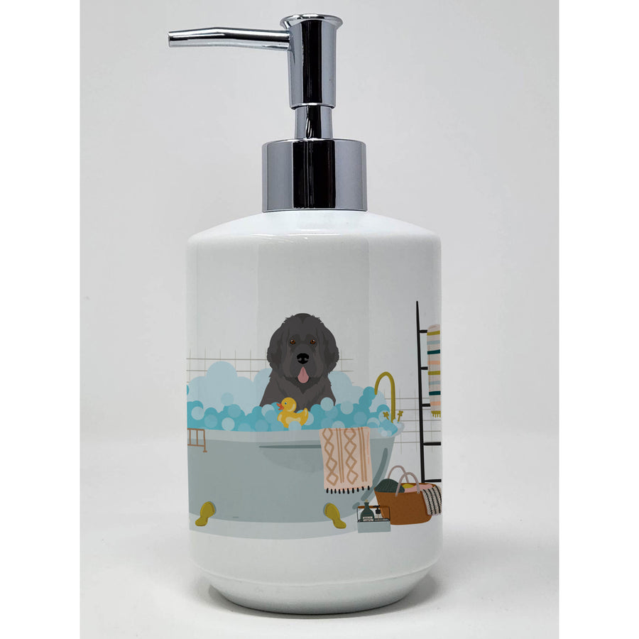 Grey Newfoundland Ceramic Soap Dispenser Image 1