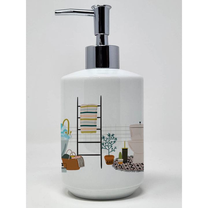 Grey Newfoundland Ceramic Soap Dispenser Image 2