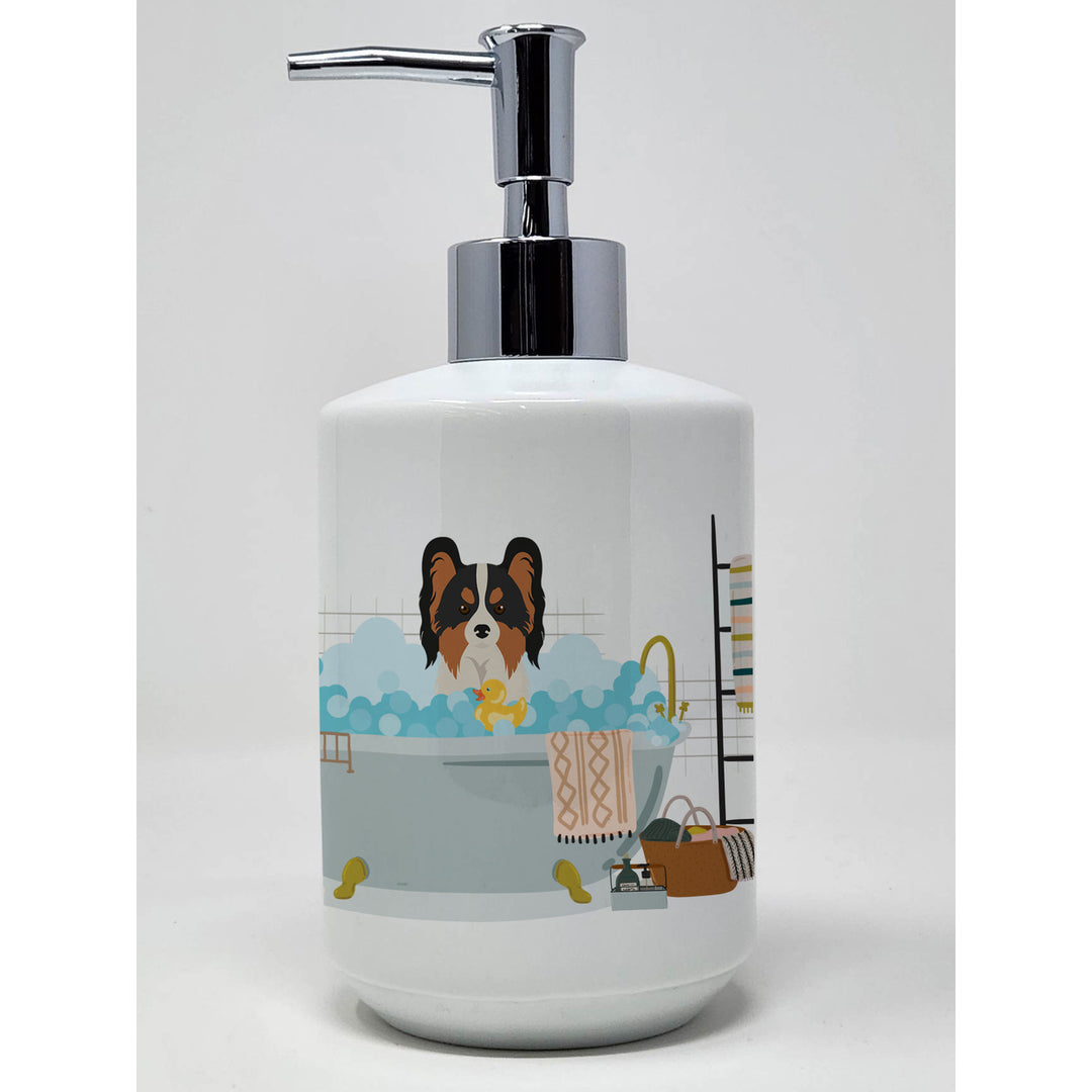 Tricolor Papillon Ceramic Soap Dispenser Image 1