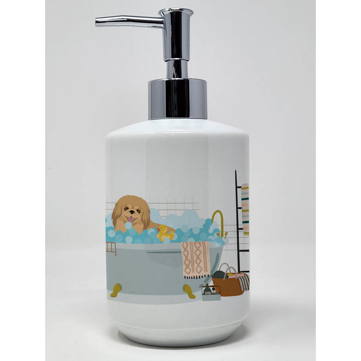 Gold Pekingese Ceramic Soap Dispenser Image 1