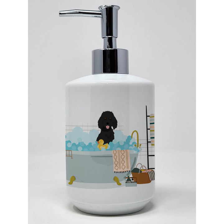 Standard Black Poodle Ceramic Soap Dispenser Image 1