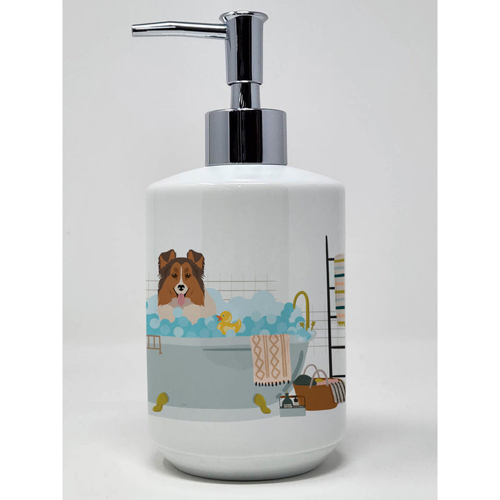 Sable Sheltie Ceramic Soap Dispenser Image 1