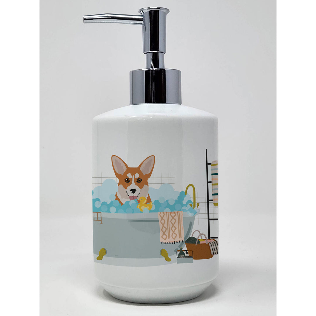 Red Pembroke Corgi Ceramic Soap Dispenser Image 1