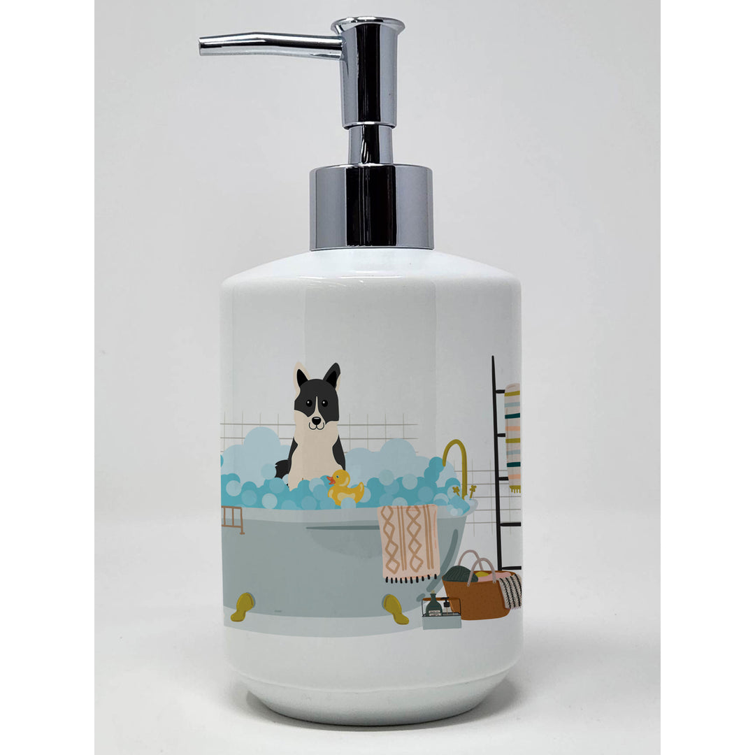 Russo-European Laika Spitz in Bathtub Ceramic Soap Dispenser Image 1