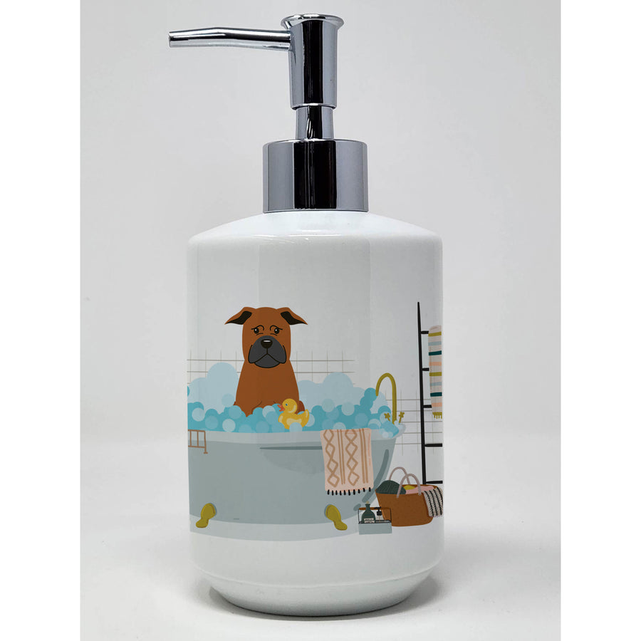 Chinese Chongqing Dog in Bathtub Ceramic Soap Dispenser Image 1