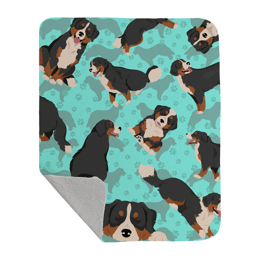 Bernese Mountain Dog Quilted Blanket 50x60 Image 1