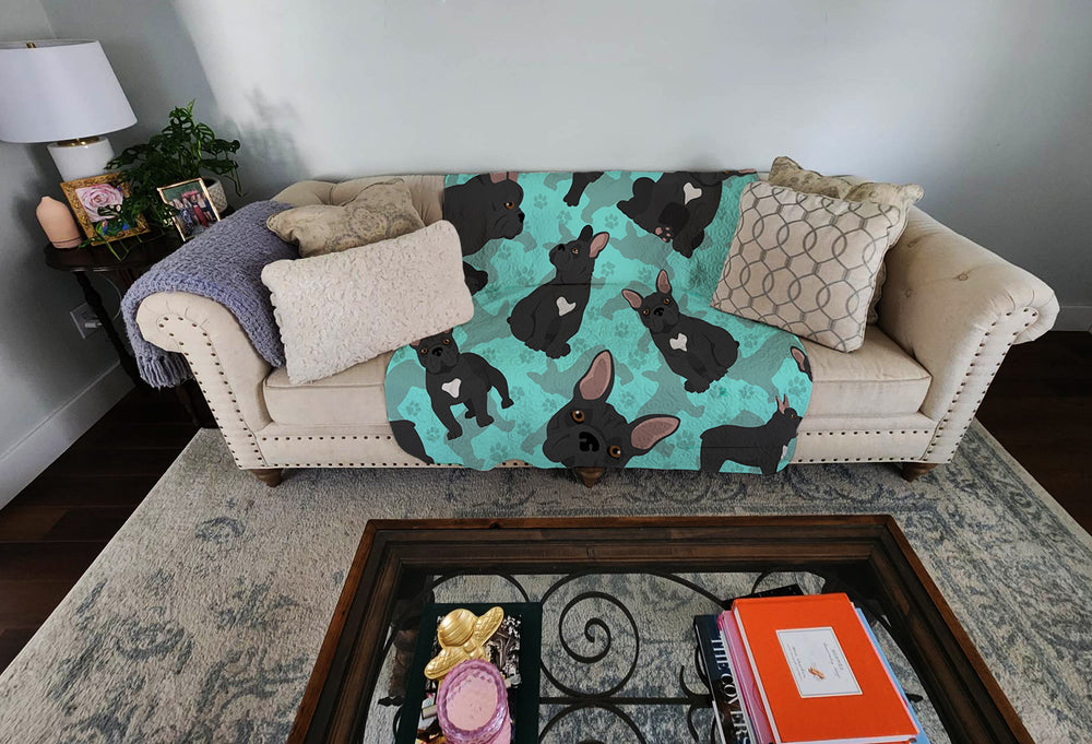Black French Bulldog Quilted Blanket 50x60 Image 2
