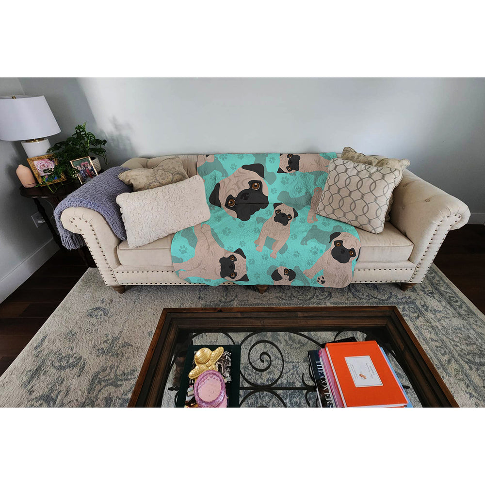 Fawn Pug Quilted Blanket 50x60 Image 2