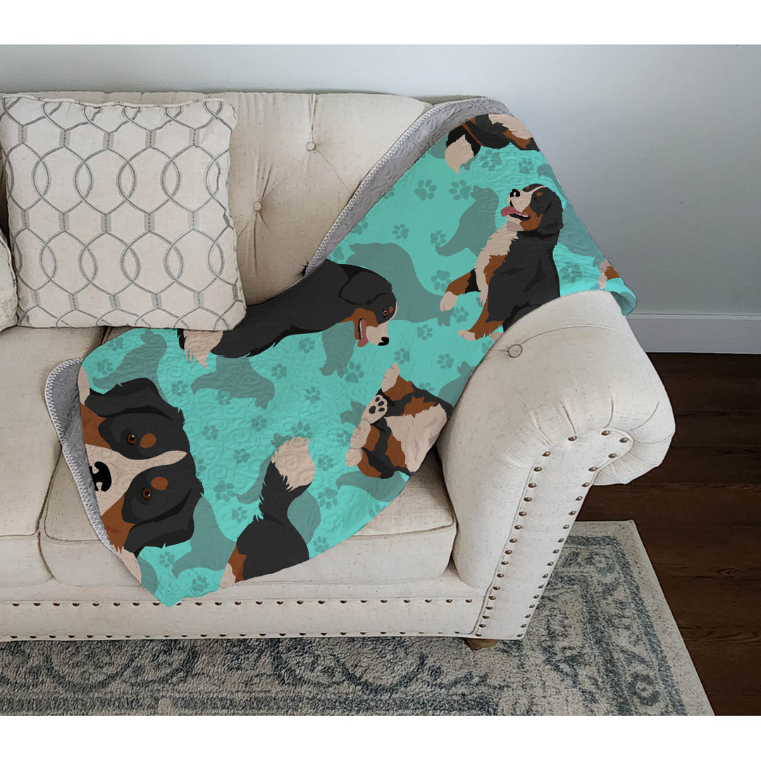 Bernese Mountain Dog Quilted Blanket 50x60 Image 3