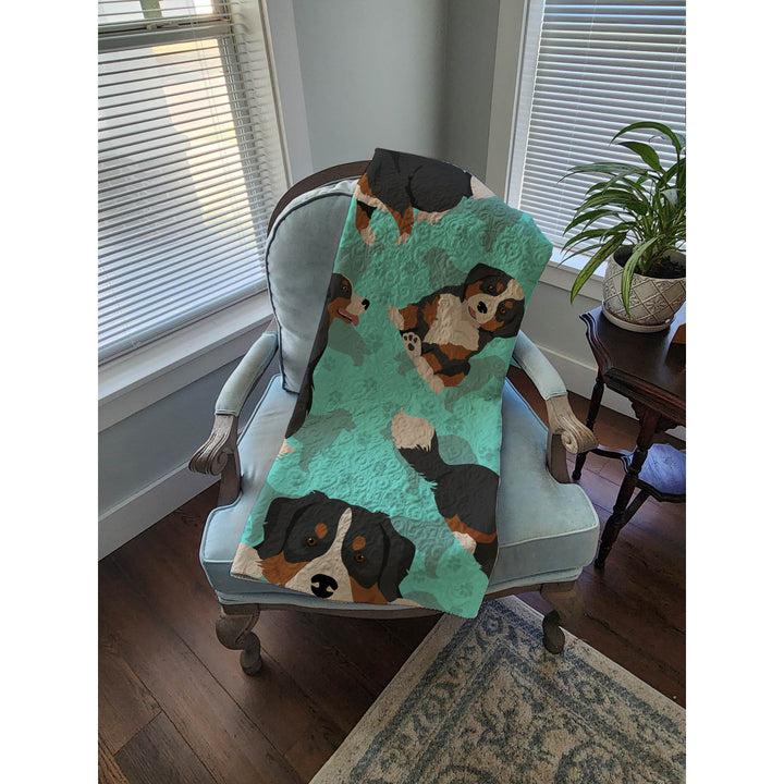 Bernese Mountain Dog Quilted Blanket 50x60 Image 4