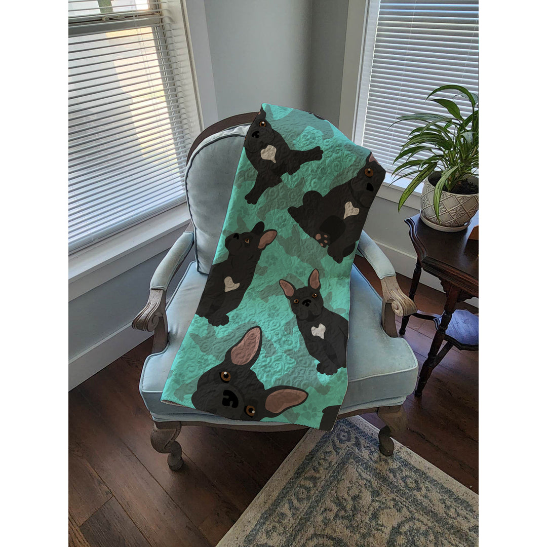 Black French Bulldog Quilted Blanket 50x60 Image 4